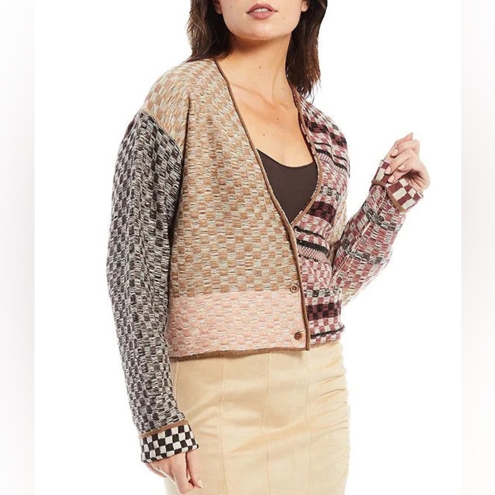 free people patchwork cardigan